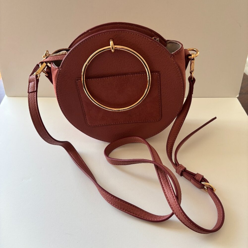 LC Lauren Conrad Aster Circle Round Cross Body Bag Purse Rose Mauve